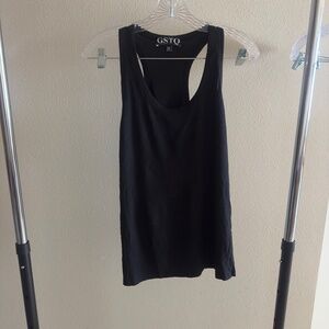 GSTQ Ribbed Black Racerback Tank Top - Women's 2XL